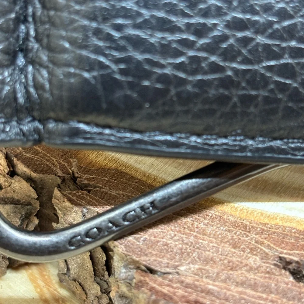 Coach Sleek Black Leather Money Clip